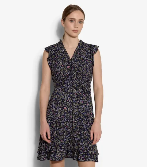 Women's Purple Floral Ditsy Print Dress