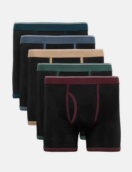 Marks & Spencer 5 Pack Cotton Stretch Trunks Black Mix