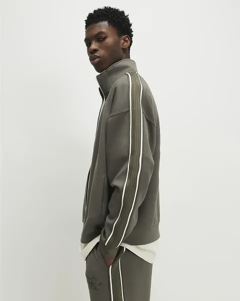 River Island Oversized Fit Monogram Tracksuit Jacket