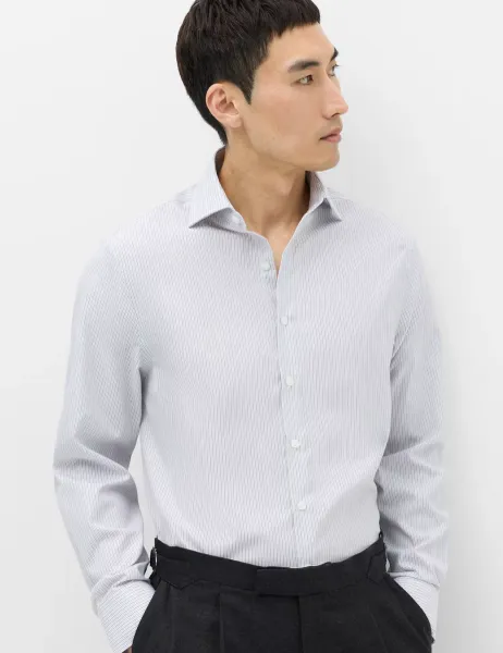 M&S SARTORIAL Regular Fit Pure Egyptian Cotton Poplin Shirt White Mix