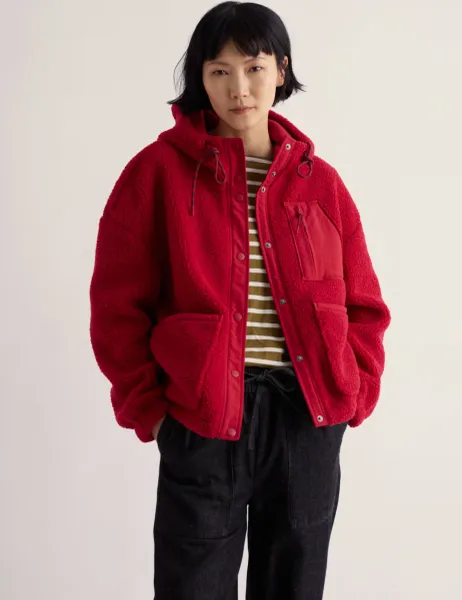 Oversized Zip Up Hoodie Red