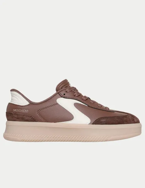 Skechers Hotshot HI Lifted Luxe Slip-ins Platform Trainers Brown