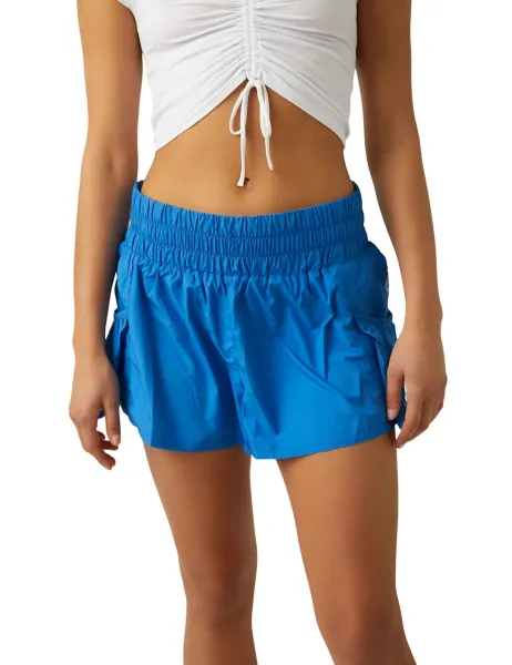 FP Movement Get Your Flirt On High Waisted Gym Shorts Cobalt