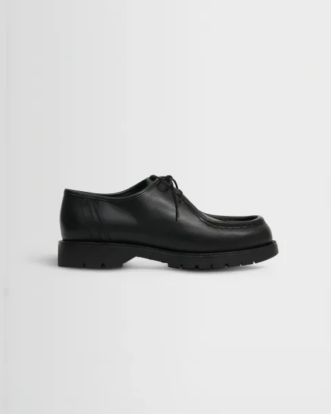 Wax London Kleman - Black Leather Padror Shoes