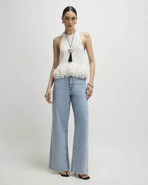 River Island 5 Pocket Wide Leg Jeans