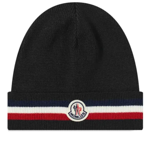 Tricolore Striped Logo Beanie