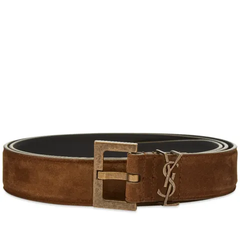 Metal Logo Suede Belt