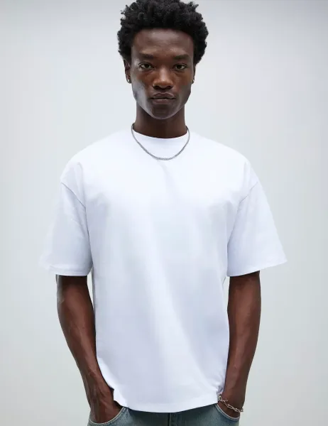 River Island Oversized Pure Cotton Heavy Weight T-Shirt White