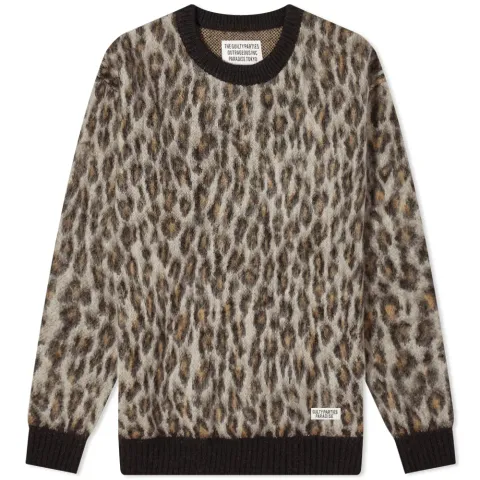 Leopard Mohair Crew Sweater