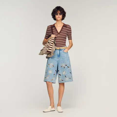 Embroidered Bermuda shorts
