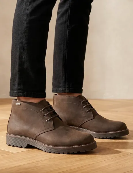 Jones Bootmaker Waterproof Leather Lace Up Boots Dark Brown
