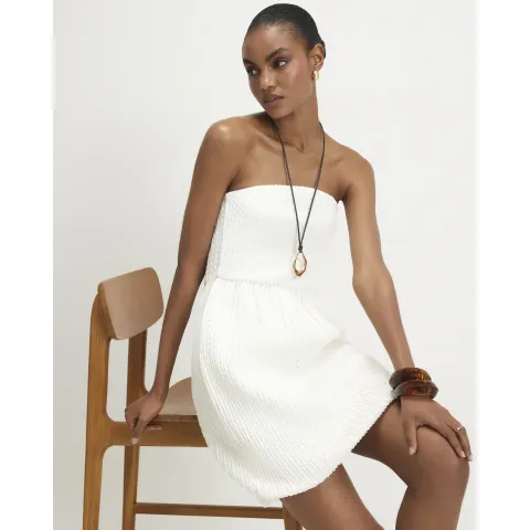River Island Textured Bandeau Mini Dress