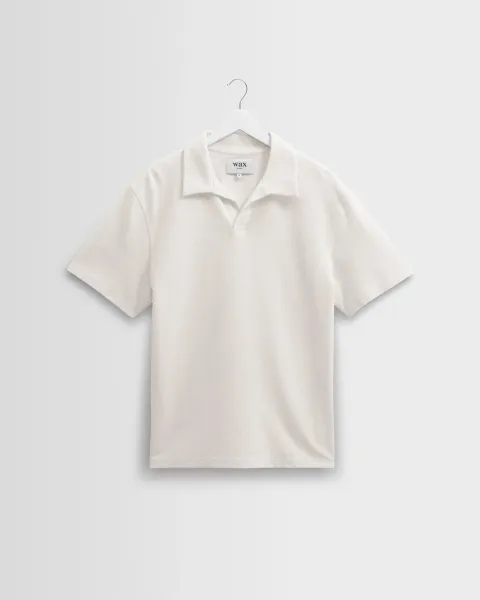 Atwood - Ecru Textured Organic Cotton Polo Shirt