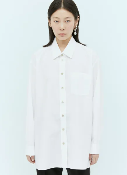 Logo Embroidery Cotton Shirt