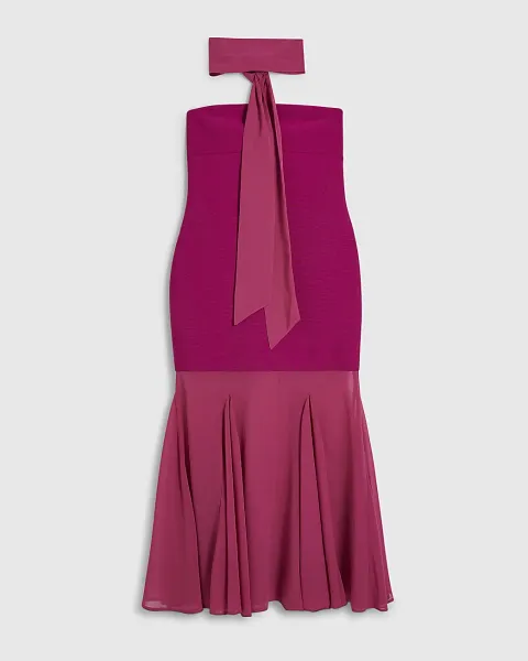 River Island Petite Scarf Bandeau Hybrid Midi Dress