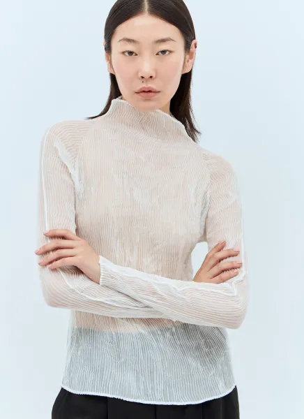 Chiffon Twist Long-Sleeve Top