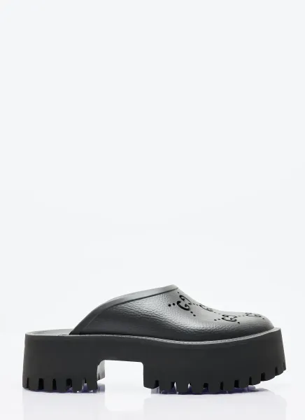 Perforated G Platform Mules