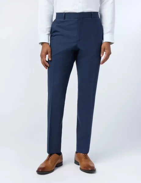 Ted Baker Slim Fit Wool Rich Check Suit Trousers Blue