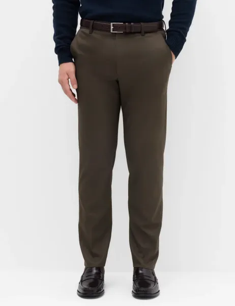 Marks & Spencer Regular Fit Smart Stretch Trousers Dark Chocolate