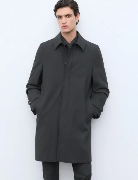 Autograph Performance Technical Mac with Wool Dark Navy
