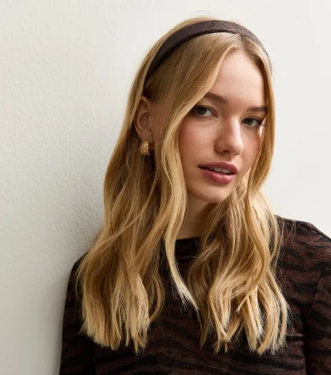 Dark Brown Faux Suede Headband
