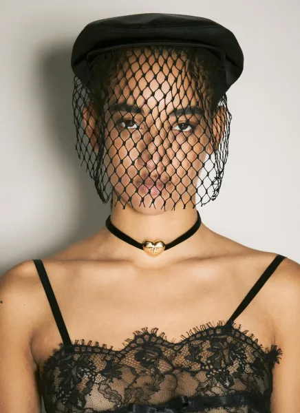 Satin Cap With Veil