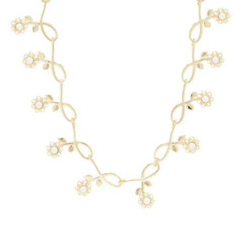 Brass Pearl Necklace