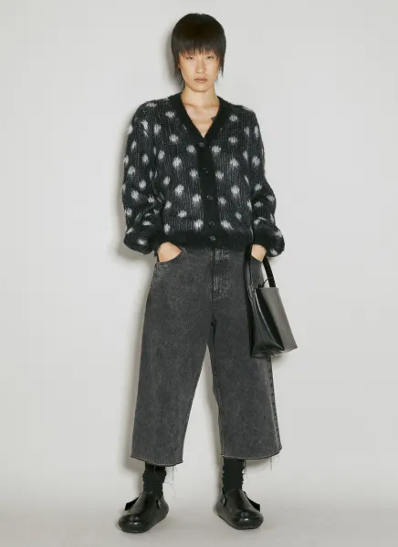 Polka Dot Knit Cardigan