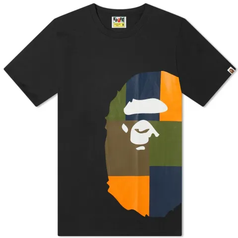 Color Block Side Big Ape Head T-Shirt