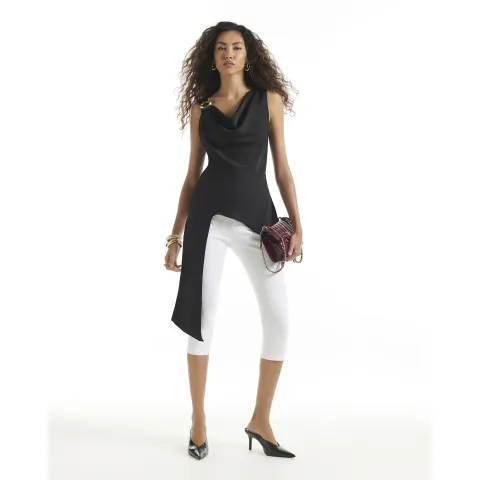 River Island Satin Buckle Draped Sash Top