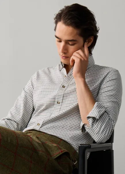 Hackett Tailored Fit Checked Flannel Shirt