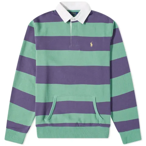 Kangaroo Pocket Striped Jersey Rugby Shirt