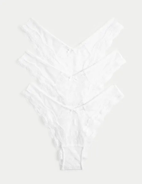 Marks & Spencer 3pk Jasmine Lace Miami Knickers White