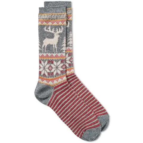 Deer Snow Jacquard Crew Sock