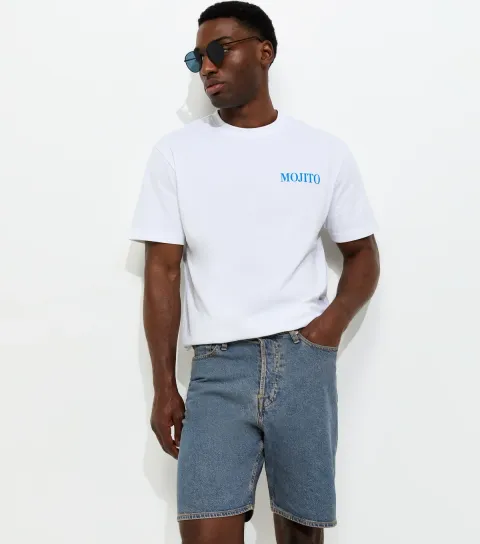 Men's Blue Regular Denim Shorts