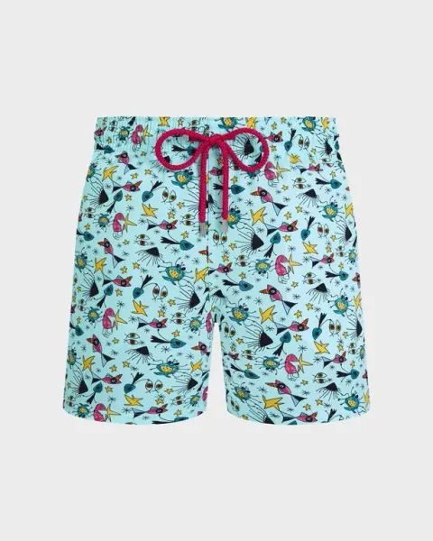 Vilebrequin Men Stretch Short Swim Shorts Aquatic Carnival