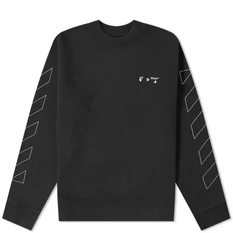 Diagonal Logo Slim Crew Sweat