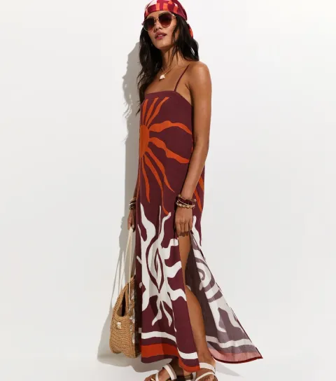 Women's Brown Sun Maxi Dress