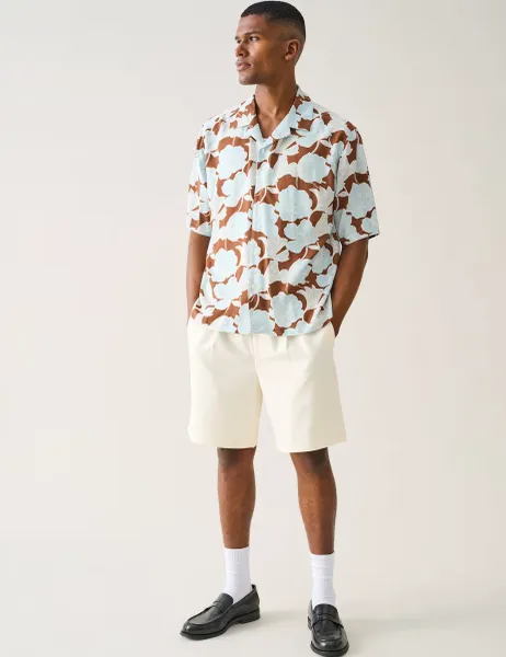 Only & Sons Relaxed Fit Printed Short Sleeve Shirt Brown Mix