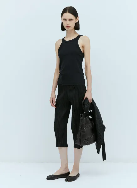 Pleated Cropped Pants