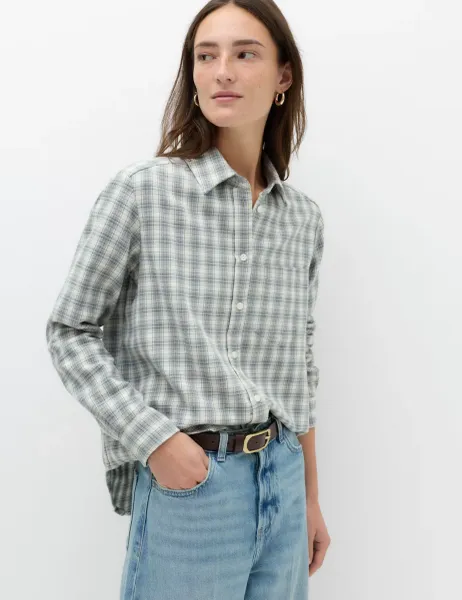 Marks & Spencer Pure Cotton Checked Collared Shirt