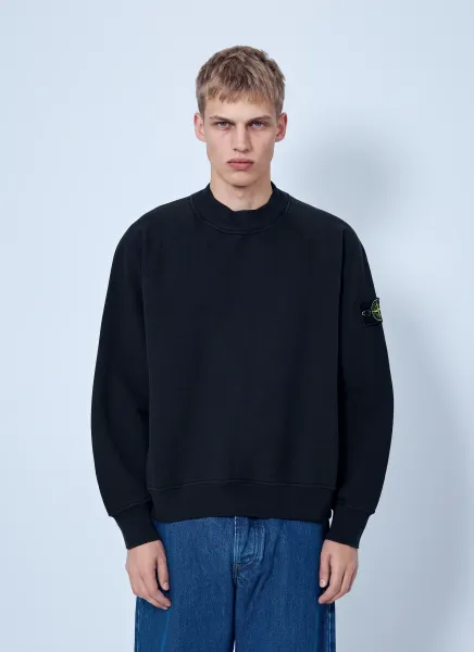 Stone Island Crewneck Sweatshirt with Sleeve Logo Patch