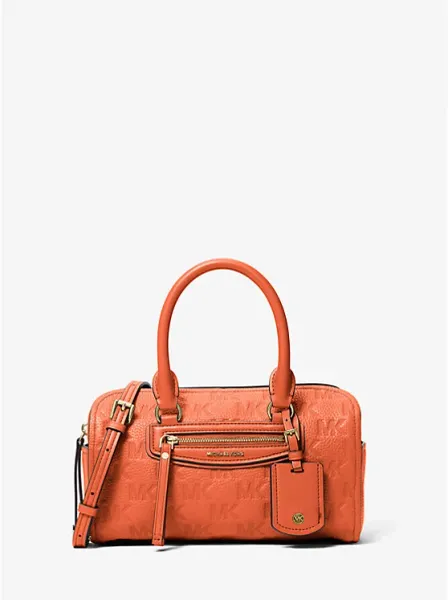 Jet Set Travel Extra-Small Logo Embossed Leather Duffel Crossbody Bag