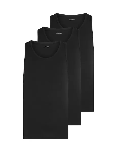 Calvin Klein 3 Pack Cotton Rich Sleeveless Vests