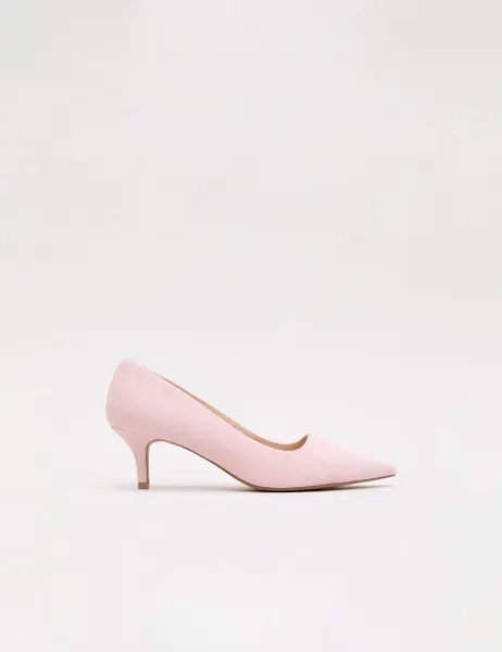 Phase Eight Suede Kitten Heel Pointed Court Shoes Light Pink
