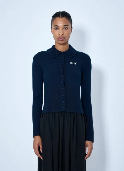 Fitted Logo Cardigan