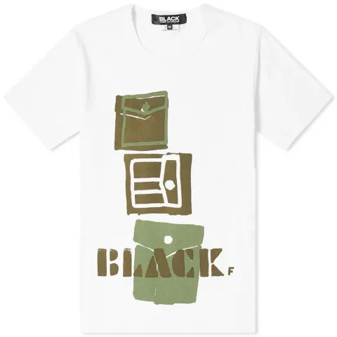Comme des Garcons Black Pockets Printed T-Shirt
