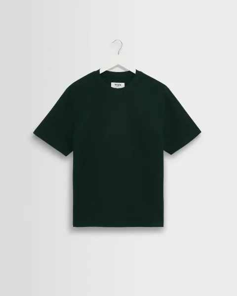 Dean - Bottle Green Textured Organic Cotton t-Shirt