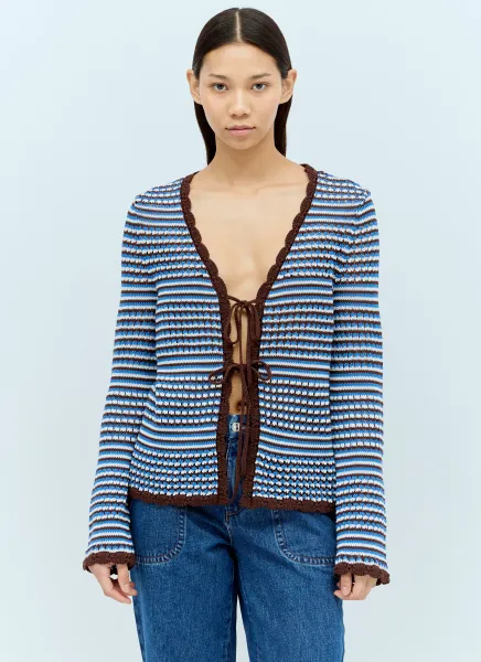 Crochet Striped Cardigan