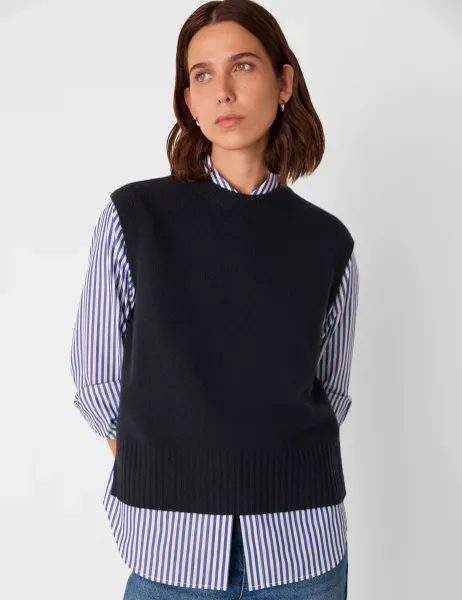 Whistles Pure Wool Crew Neck Vest Top